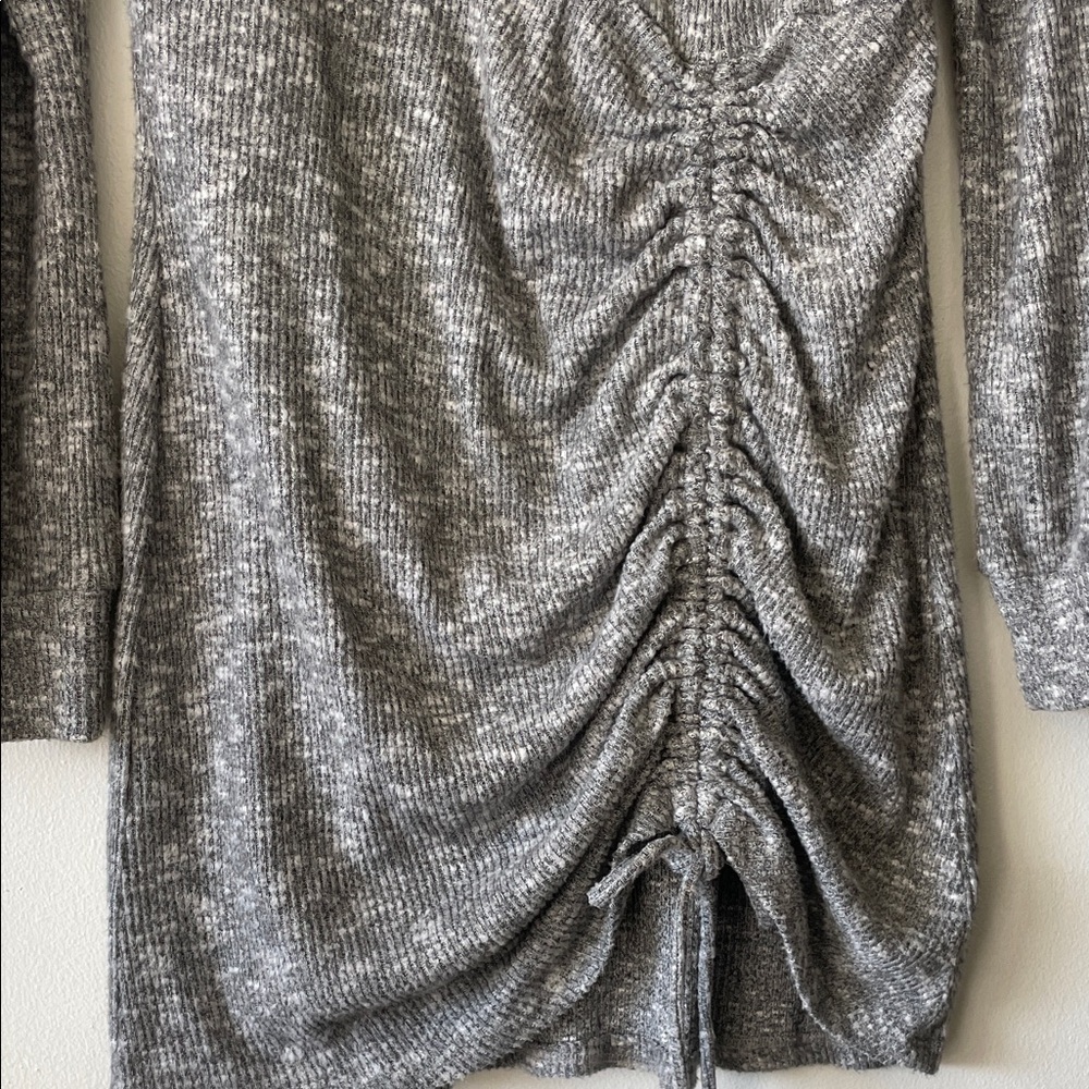 Ruched Long Sleeve sweater Dress|Xhilaration| Marled Gray| Medium| EUC - Picture 3 of 8